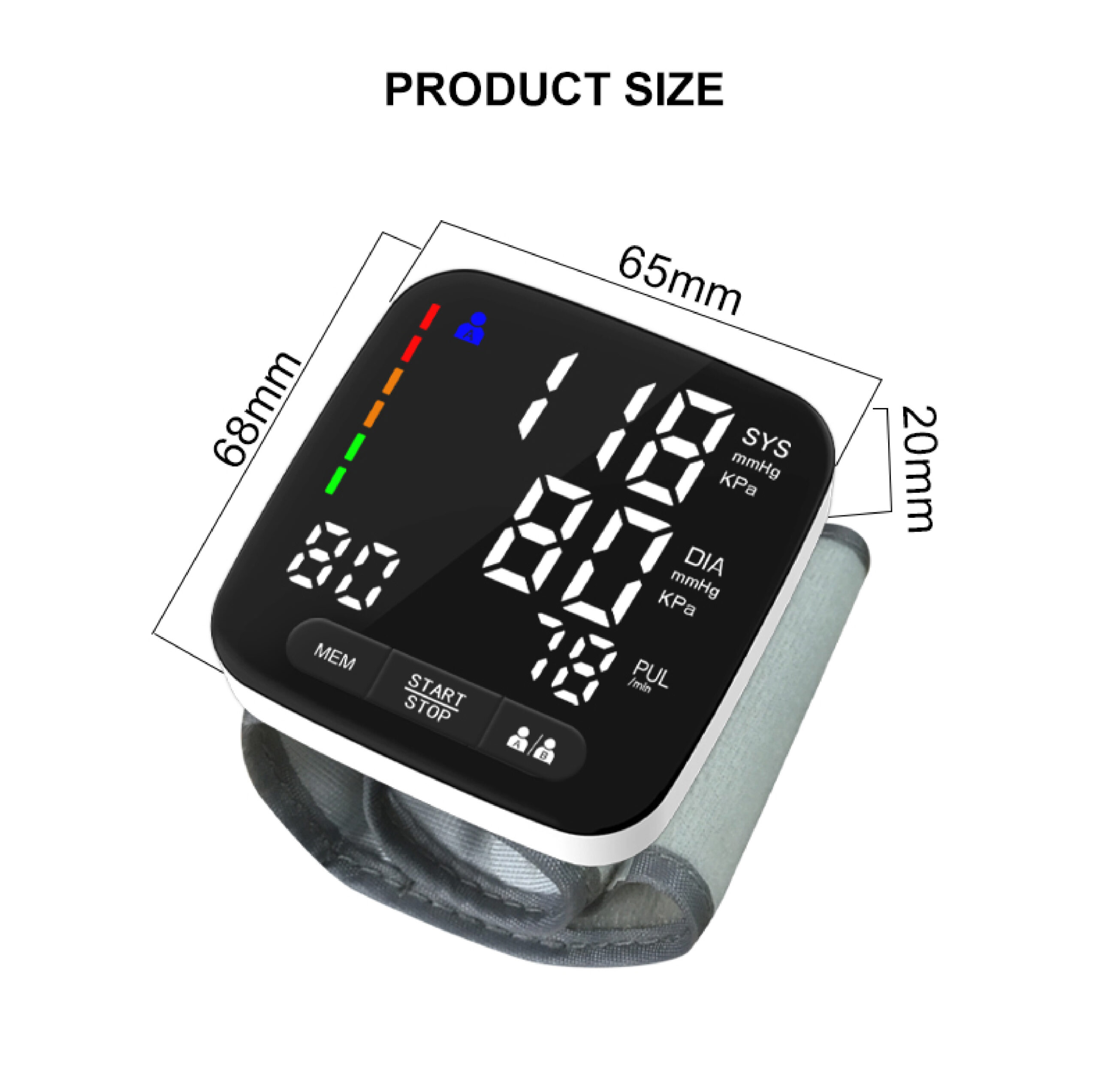 Wrist Blood Pressure Monitor Bp Monitor Large LCD Display 5.3-8.5in for Home  Use